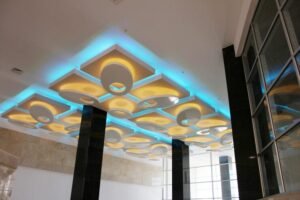 Floating Ceiling Panels with Spotlights