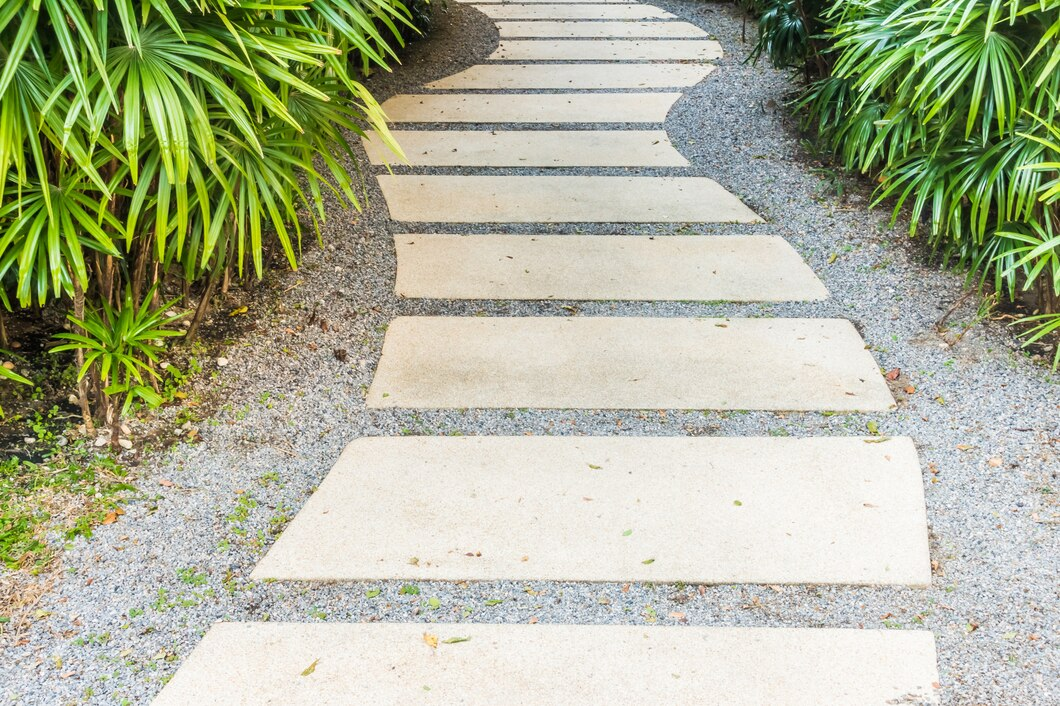 Outdoor patio with modern patterned tiles for a stylish look

