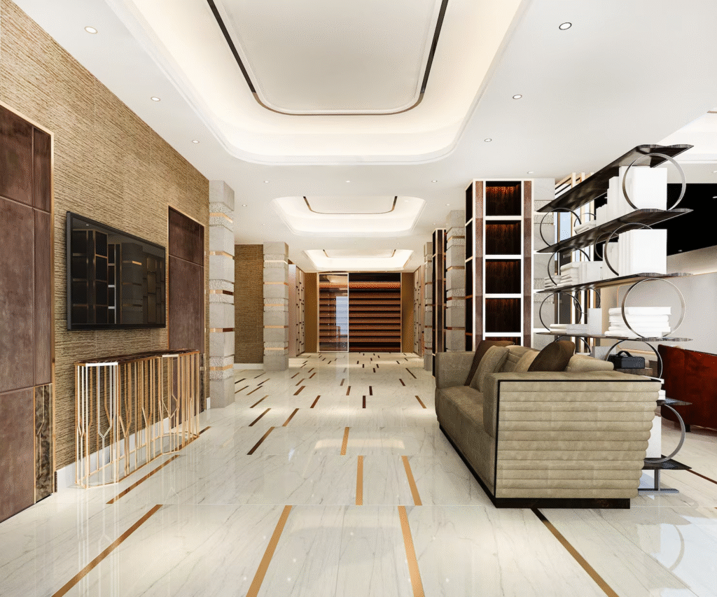 Interior decor featuring floor tiles that elevate room aesthetics