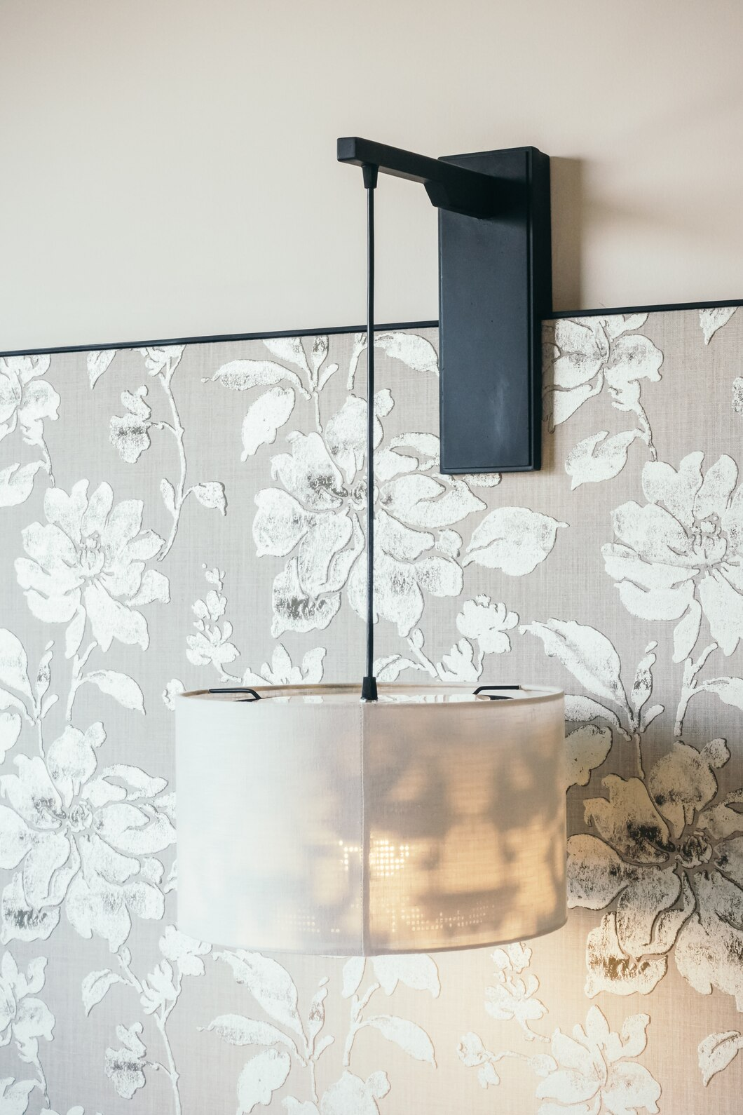 Stylish living space showcasing backlit fabric wall art
