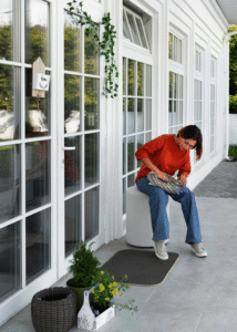 Stylish outdoor space with materials resistant to rain and sun