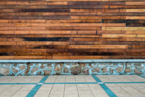 Outdoor patio with patterned tiles enhancing decorative appeal