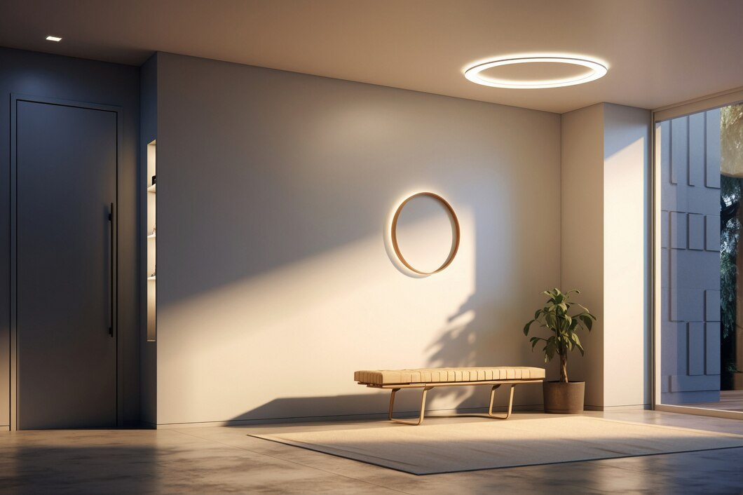 Elegant POP ceiling in minimalist bedroom